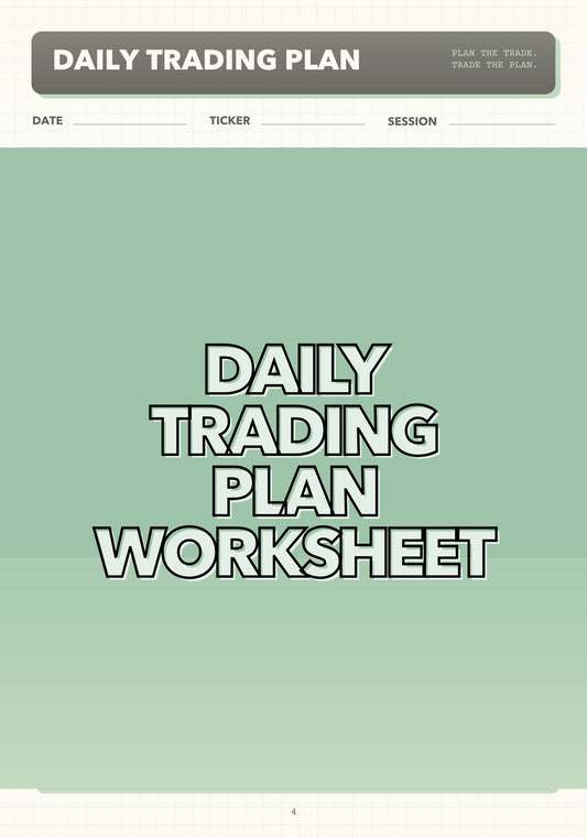 Daily Trading Plan Worksheet