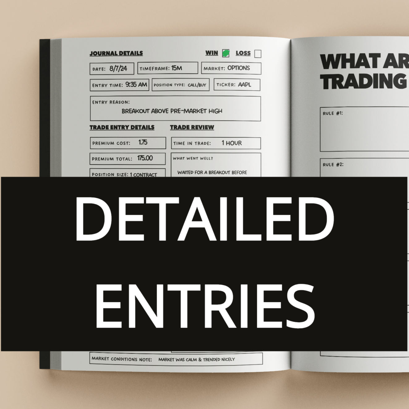 200 Entries Trading Journal