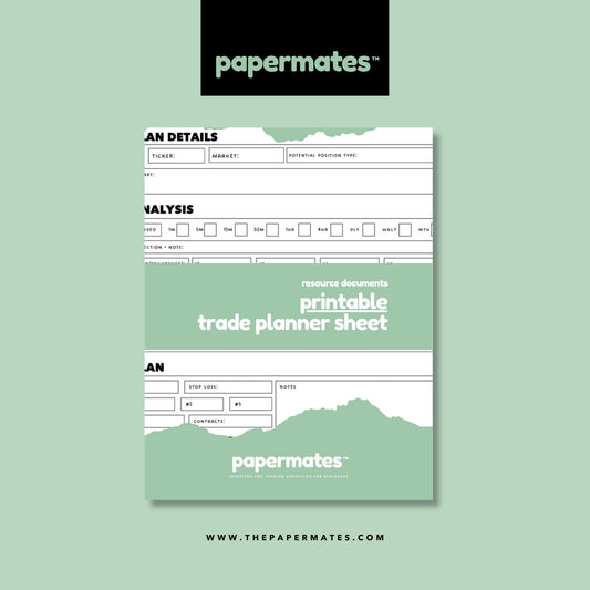 Printable Trade Planner Sheet